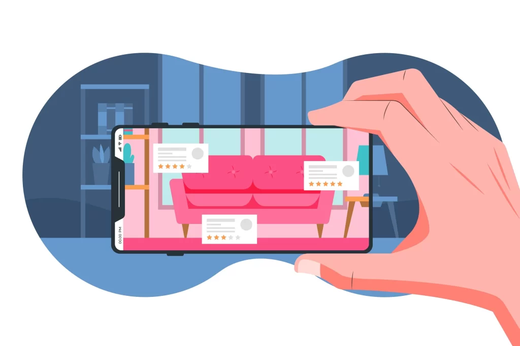 someone using augmented reality on smartphones